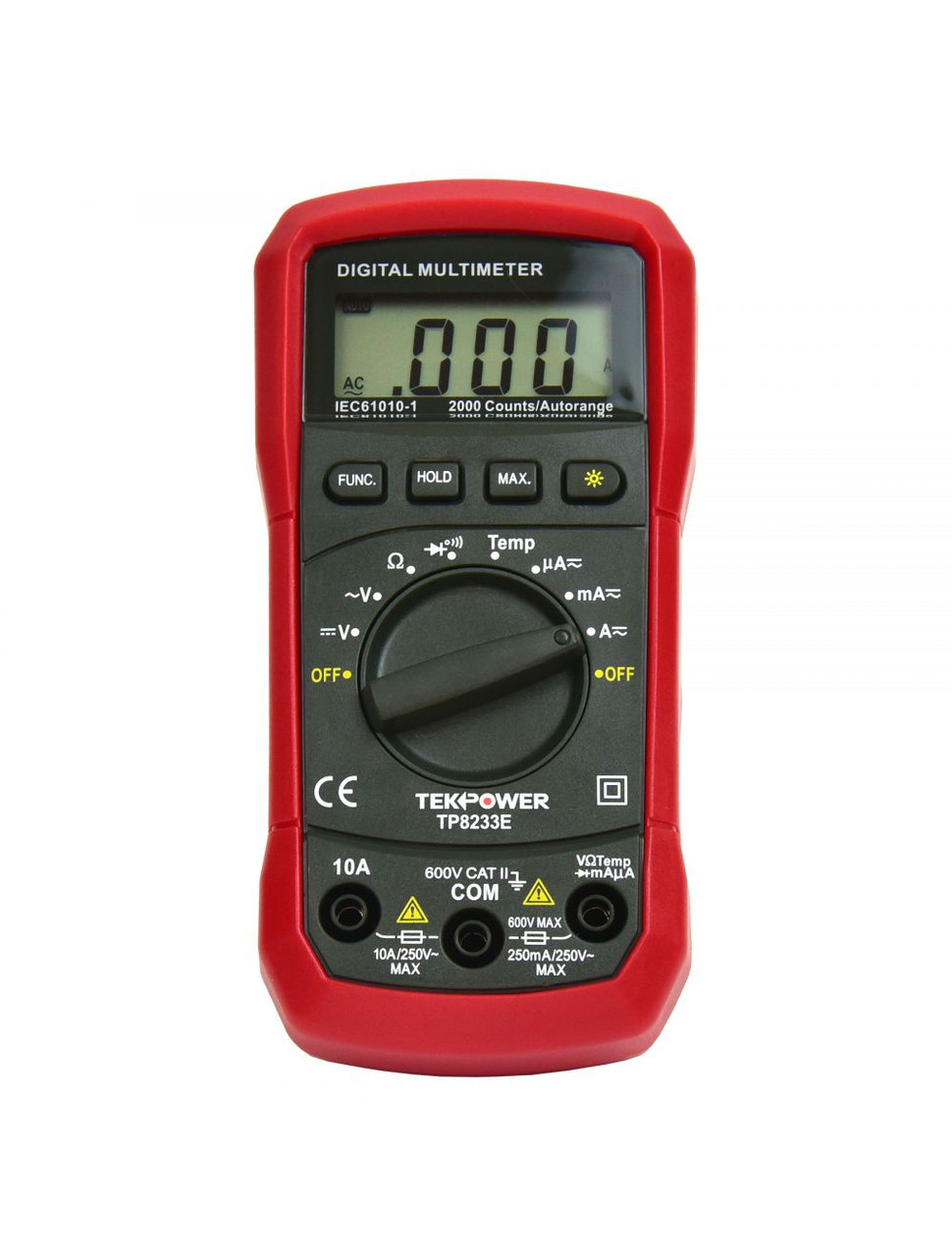 TekPower TP8233E Digital Multimeter AC DC Voltage Current Temperature Resistance Tester Ohmmeter