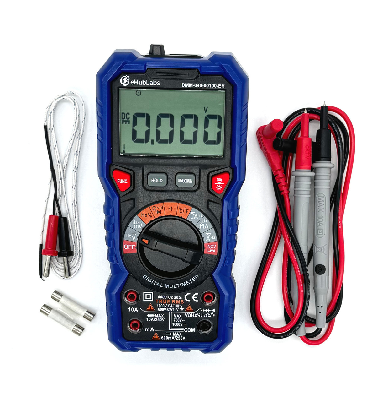 EHub Labs Digital Multimeter with extra fuses Double LCD Autorange