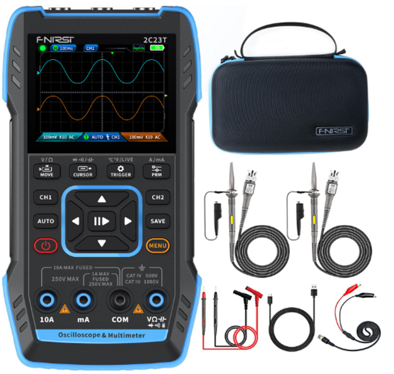 FNIRSI 2C53T 2-Channel Oscilloscope and DDS Signal Generator, 50MHz, 250 MS/s sample rate FNIRSI 2C53T 2-Channel Oscilloscope and DDS Signal Generator, 50MHz, 250 MS/s sample rate
