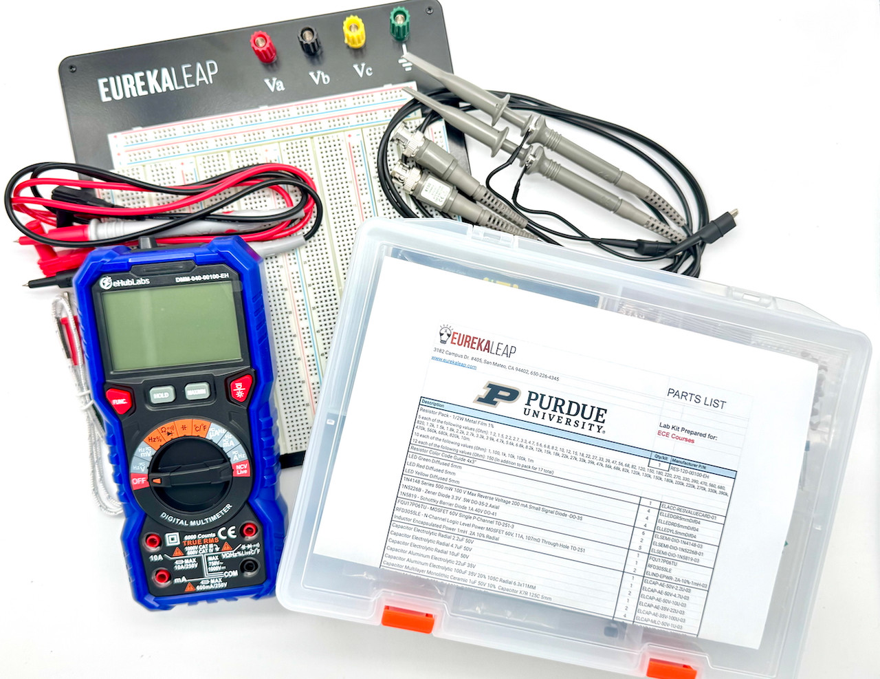 Purdue ECE kit, DMM and probes