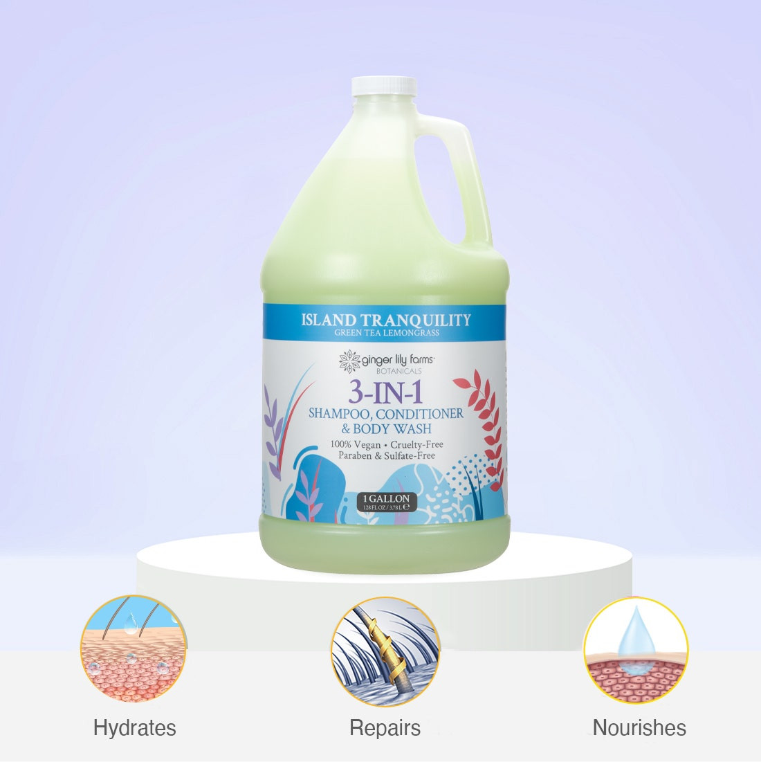 Ginger Lily Farms Botanicals Island Tranquility 3-IN-1 Shampoo