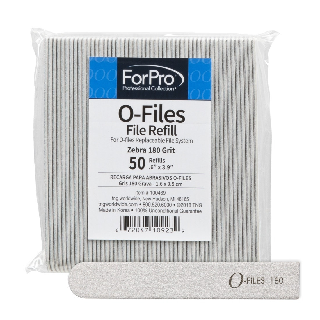 ForPro O-Files Replaceable Mani File System Refills Zebra 180 Grit