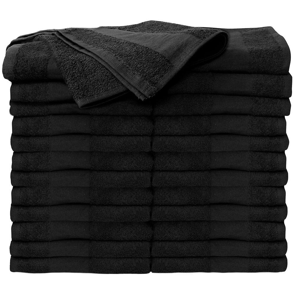 ForPro Premium Bleach Tough Salon Towels Black 24-Count - TNG