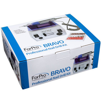 ForPro BRAVO Professional Nail Drill Kit, Purple, Electric Portable Nail E-File Drill for Artificial and Natural Nails, LED Battery, Powerful, Ultra-Quiet Motor, Auto Shutoff Package