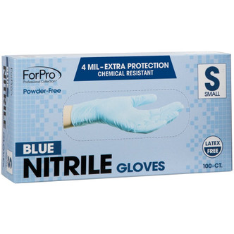 ForPro Blue Nitrile Gloves 4 Mil. Small 100-Count