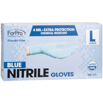 ForPro Blue Nitrile Gloves 4 Mil. Large 100-Count