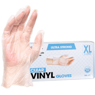 ForPro Clear Powder-Free Vinyl Gloves X-Large 100-Count