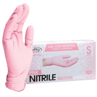 ForPro Pink Nitrile Glove S 100-ct