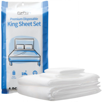ForPro Premium Disposable 4-PC King Sheet Set