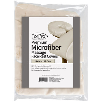 ForPro Premium Microfiber Massage Face Rest Cover Natural , 10 pack