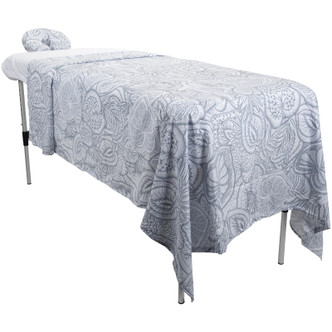 ForPro Premium Designer Microfiber 3-Piece Massage Sheet Set, Island Tranquility White