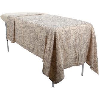 ForPro Premium Designer Flannel Flat Massage Sheet, Island Tranquility Natural