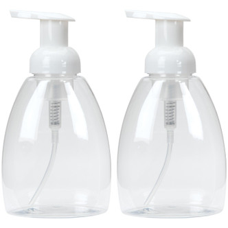 Ginger Lily Farms Foaming Hand Soap Dispenser Clear Bottle with White Pump 12 oz. 2-pk.