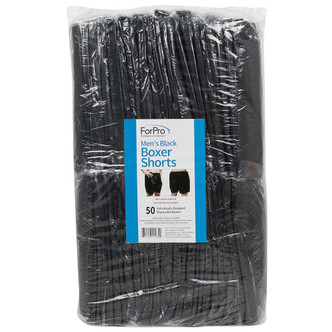 ForPro Men's Black Boxer Short 50-ct. 