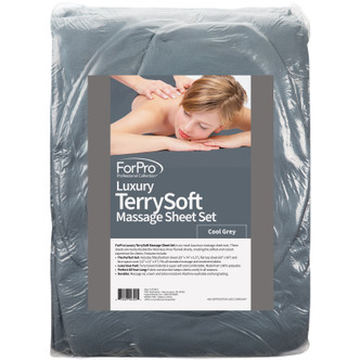 ForPro Luxury TerrySoft Massage Sheet Set Cool Grey