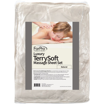 ForPro Luxury TerrySoft Massage Sheet Set Cool Natural