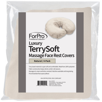 ForPro Luxury TerrySoft Face Space Covers Natural 4-ct