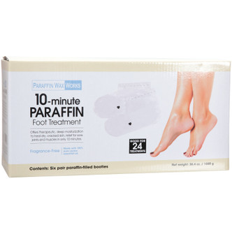 Paraffin Wax Works Fragrance-Free 10-minute Paraffin Foot Treatment, 6-pair