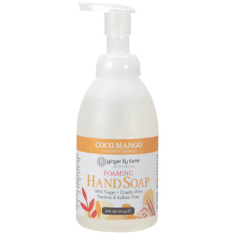 Ginger Lily Farms Botanicals Foaming Hand Soap, Coco Mango, 20 oz. Pump Bottle