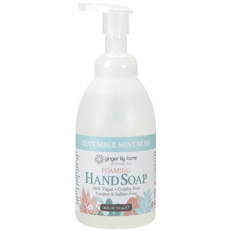 Ginger Lily Farms Botanicals Foaming Hand Soap, Cucumber Mint Bliss, 20 oz. Pump Bottle, Pack of 8