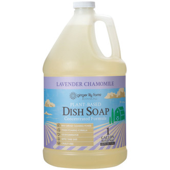 Ginger Lily Farms Botanicals Plant-Based Liquid Dish Soap, Lavender Chamomile Scent, 1 Gallon Refill (Pack of 4)