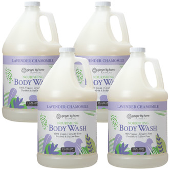 Ginger Lily Farms Botanicals Lavender Chamomile Nourishing Body Wash, 1 Gallon (Pack of 4)