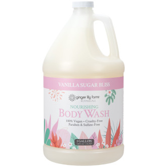 Ginger Lily Farms Botanicals Vanilla Sugar Bliss Nourishing Body Wash, 1 Gallon (Pack of 4)