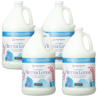 Ginger Lily Farms Botanicals Island Tranquility Soothing Butter Lotion, 1 Gallon (Pack of 4)