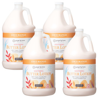 Ginger Lily Farms Botanicals Coco Mango Soothing Butter Lotion, 1 Gallon (Pack of 4)