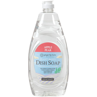 Ginger Lily Farms Botanicals Plant-Based Liquid Dish Soap, Apple Pear Scent, 24 oz.