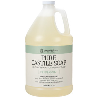 Ginger Lily Farms Botanicals Pure Castile Soap Peppermint Gallon, Pack of 4