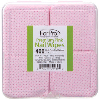 ForPro Lint-Free Pink Nail Wipes 2" x 2" 400-Count (Pack of 6)