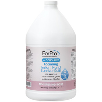 ForPro Alcohol-Free Foaming Instant Hand Sanitizer, Whispering Rose, Gallon, Pack of 4