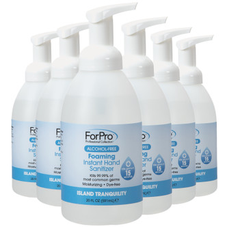 ForPro Alcohol-Free Foaming Instant Hand Sanitizer, Island Tranquility 20 oz., Pack of 6
