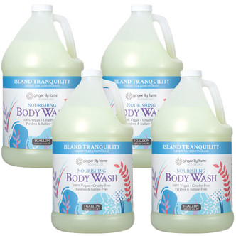 Ginger Lily Farms Botanicals Island Tranquility Nourishing Body Wash, 1 Gallon, Pack of 4