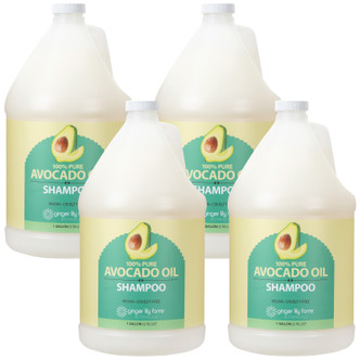 Ginger Lily Farms Botanicals 100% Pure Avocado Oil Shampoo Gallon, Pack of 4