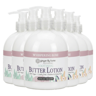 Ginger Lily Farms Botanicals Whispering Rose Soothing Butter Lotion, 16.9oz, Pack of 6