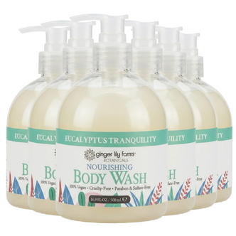 Ginger Lily Farms Botanicals Eucalyptus Tranquility Nourishing Body Wash, 16.9oz, Pack of 6