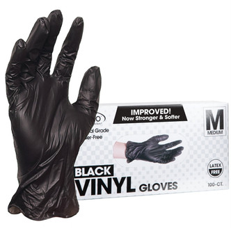 black vinyl gloves medium