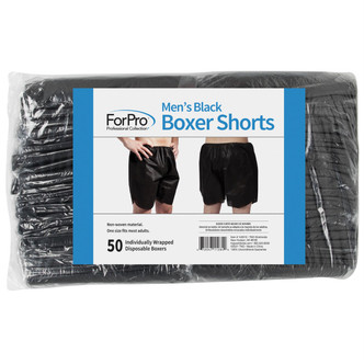 ForPro Men’s Black Boxer Shorts 50-Count