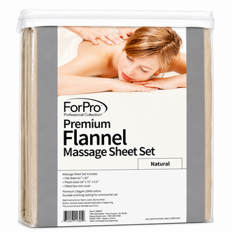 ForPro Premium Flannel 3-Piece Massage Sheet Set Natural
