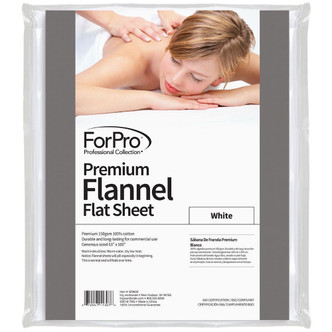 ForPro Premium Flannel Flat Sheet, White