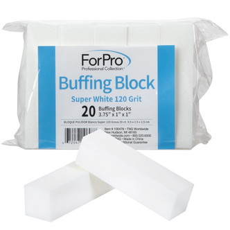 ForPro Super White Buffing Block 120 Grit 20-Count