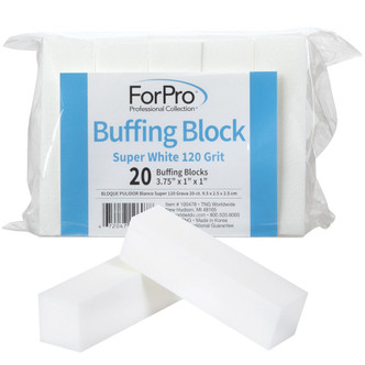 ForPro Super White Buffing Block 120 Grit 20-Count