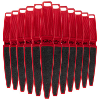 ForPro Pedicure Paddle Foot File 80/180 Grit Red 12-Pack