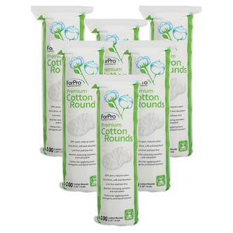 ForPro Premium Cotton Rounds 600-Count (Pack of 6 - 100 Cotton Rounds)