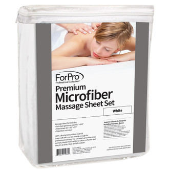 Premium Microfiber 3-Piece Massage Sheet Set White