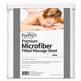 ForPro Premium Microfiber Massage Fitted Sheet White