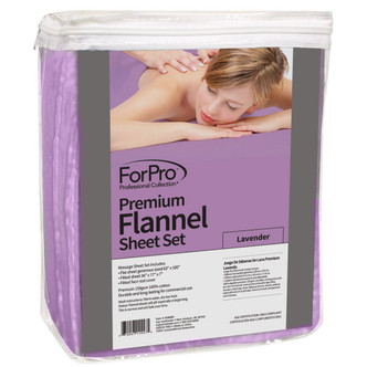 Premium Flannel 3-Piece Massage Sheet Set Lavender