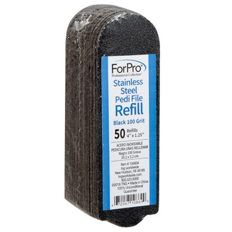 ForPro Stainless Steel Pedi File Refill Black 100g 50-ct.